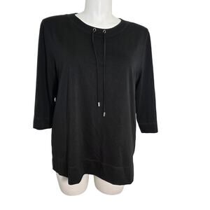 Links shirt round neck 3/4 sleeve black sz XL